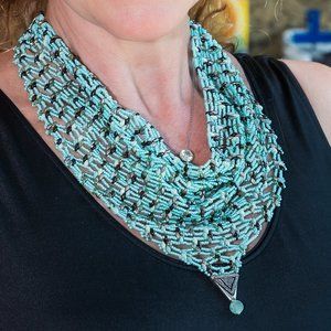 Beaded scarf necklace